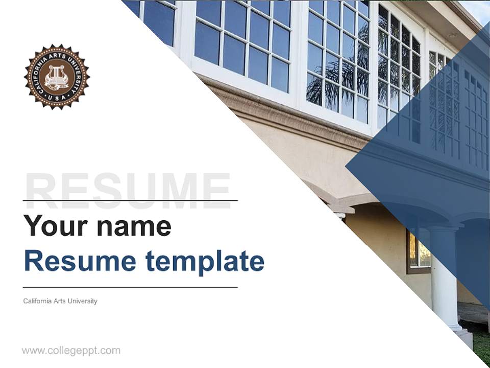 California Arts University Resume PPT Template4:3 ratio PPT effect preview image5