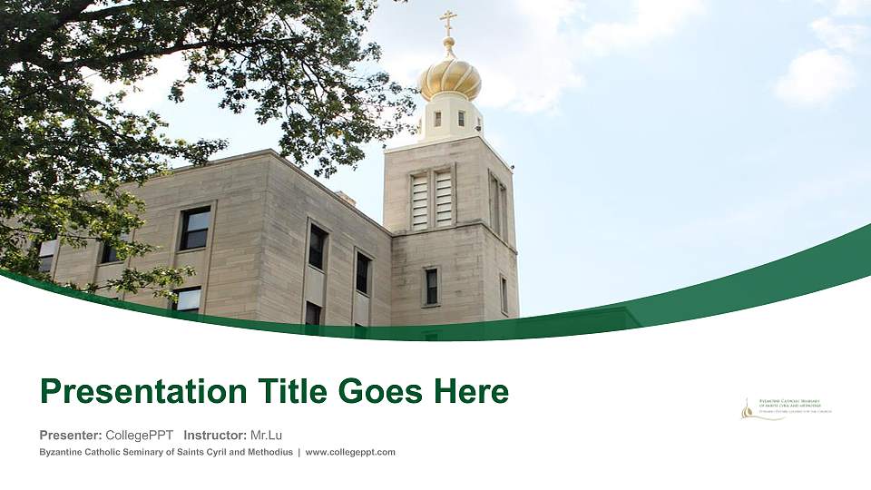 Byzantine Catholic Seminary of Saints Cyril and Methodius Course/Courseware Creation PPT Template16:9 ratio PPT effect preview image