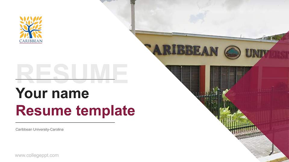 Caribbean University-Carolina Resume PPT Template16:9 ratio PPT effect preview image