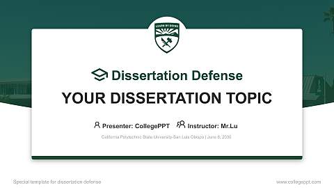 California Polytechnic State University-San Luis Obispo Graduation Thesis Defense PPT Template