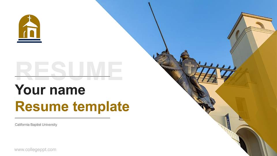 California Baptist University Resume PPT Template16:9 ratio PPT effect preview image
