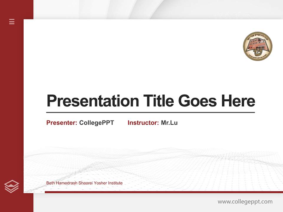 Beth Hamedrash Shaarei Yosher Institute Thesis Proposal/Graduation Defense PPT Template4:3 ratio PPT effect preview image5