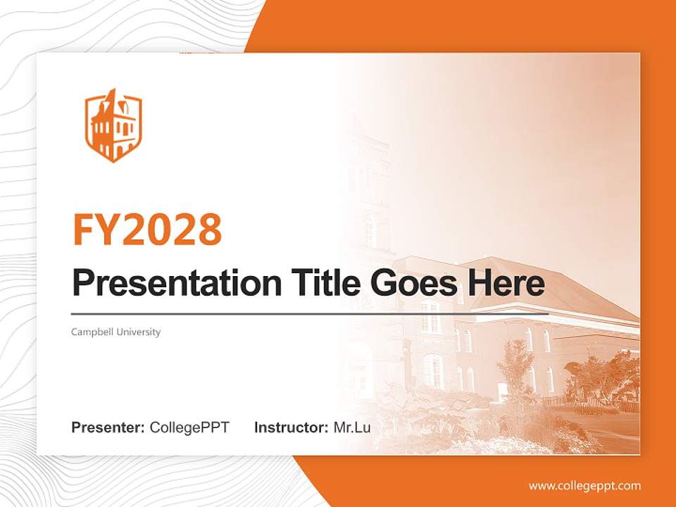 Campbell University Academic Presentation/Research Findings Report PPT Template4:3 ratio PPT effect preview image5