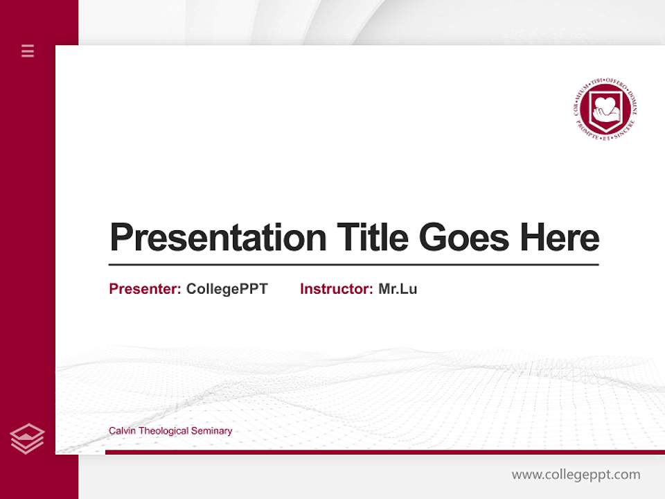 Calvin Theological Seminary Thesis Proposal/Graduation Defense PPT Template4:3 ratio PPT effect preview image5