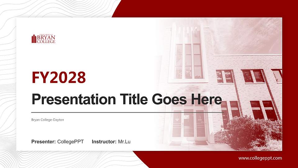 Bryan College-Dayton Academic Presentation/Research Findings Report PPT Template16:9 ratio PPT effect preview image