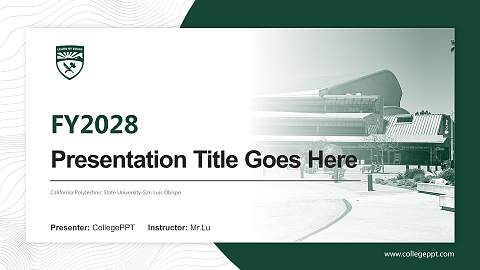 California Polytechnic State University-San Luis Obispo Academic Presentation/Research Findings Report PPT Template