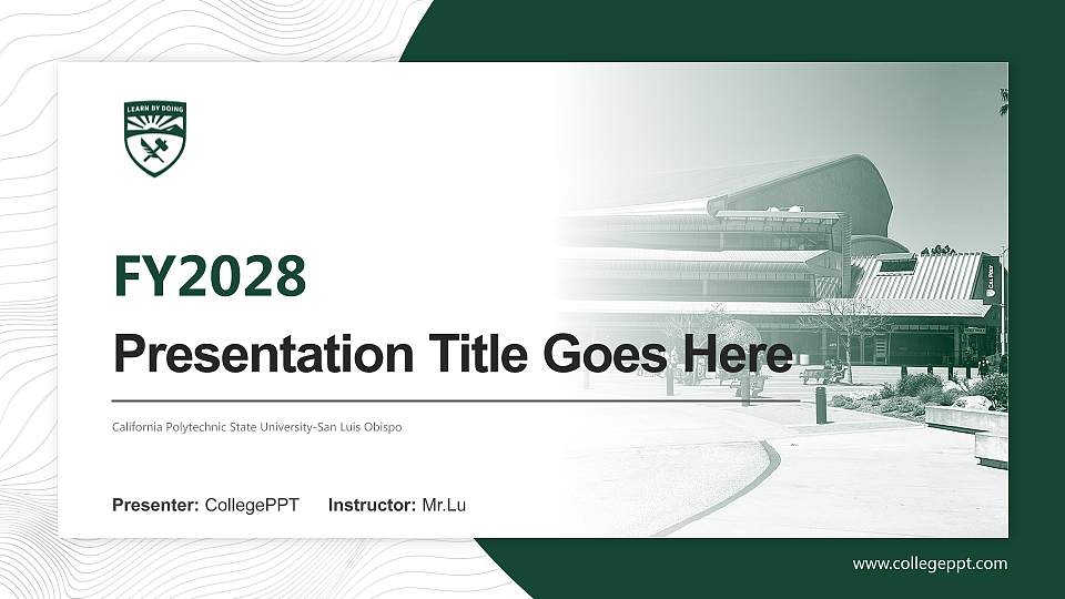 California Polytechnic State University-San Luis Obispo Academic Presentation/Research Findings Report PPT Template16:9 ratio PPT effect preview image