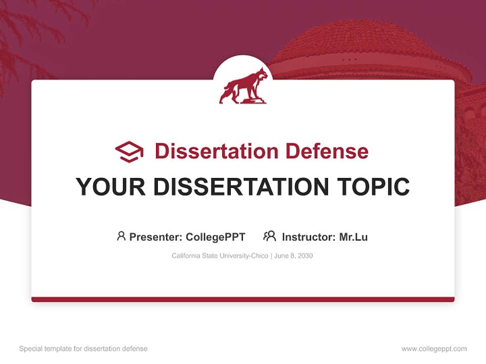 California State University-Chico Graduation Thesis Defense PPT Template4:3 ratio PPT effect preview image7
