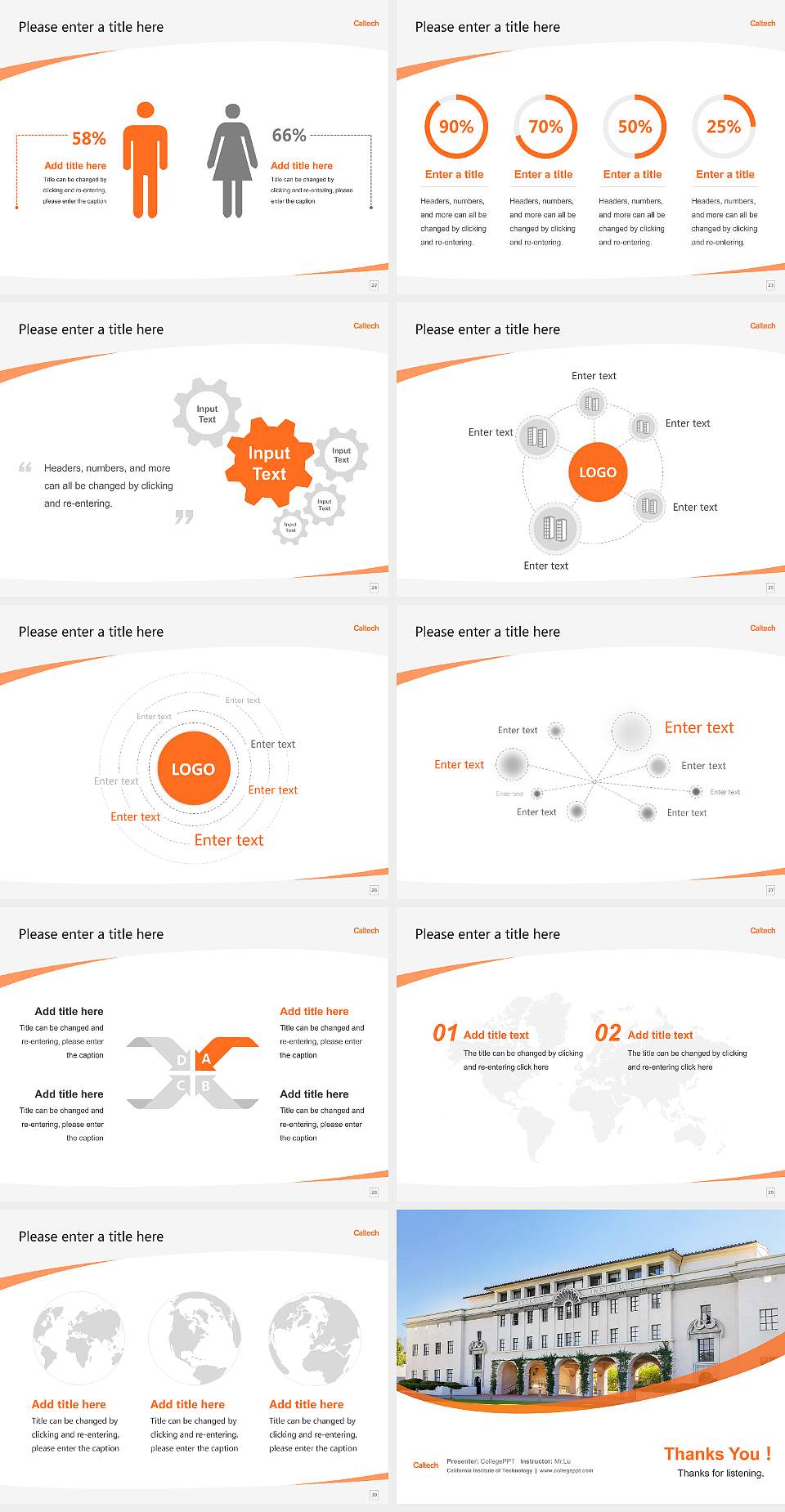 California Institute of Technology Course/Courseware Creation PPT Template4:3 ratio PPT effect preview image4