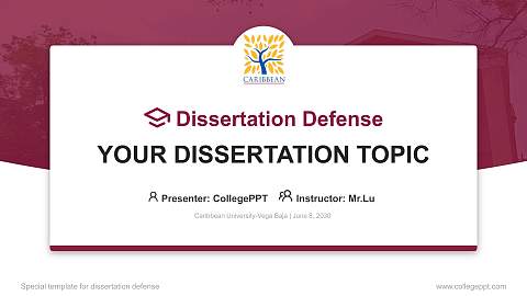 Caribbean University-Vega Baja Graduation Thesis Defense PPT Template