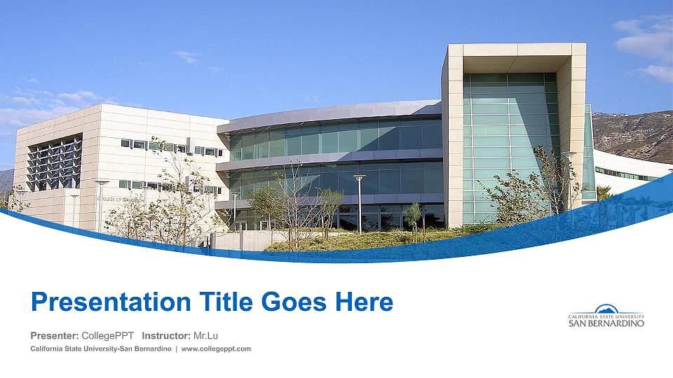 California State University-San Bernardino Course/Courseware Creation PPT Template16:9 ratio PPT effect preview image