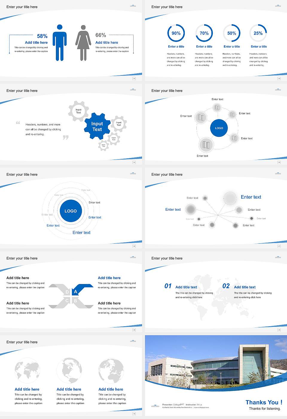California State University-San Bernardino Course/Courseware Creation PPT Template16:9 ratio PPT effect preview image4