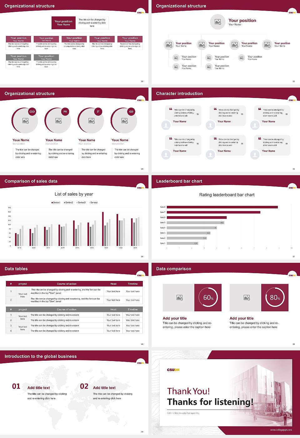 California State University-Dominguez Hills Academic Presentation/Research Findings Report PPT Template16:9 ratio PPT effect preview image4