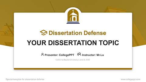 California Baptist University Graduation Thesis Defense PPT Template