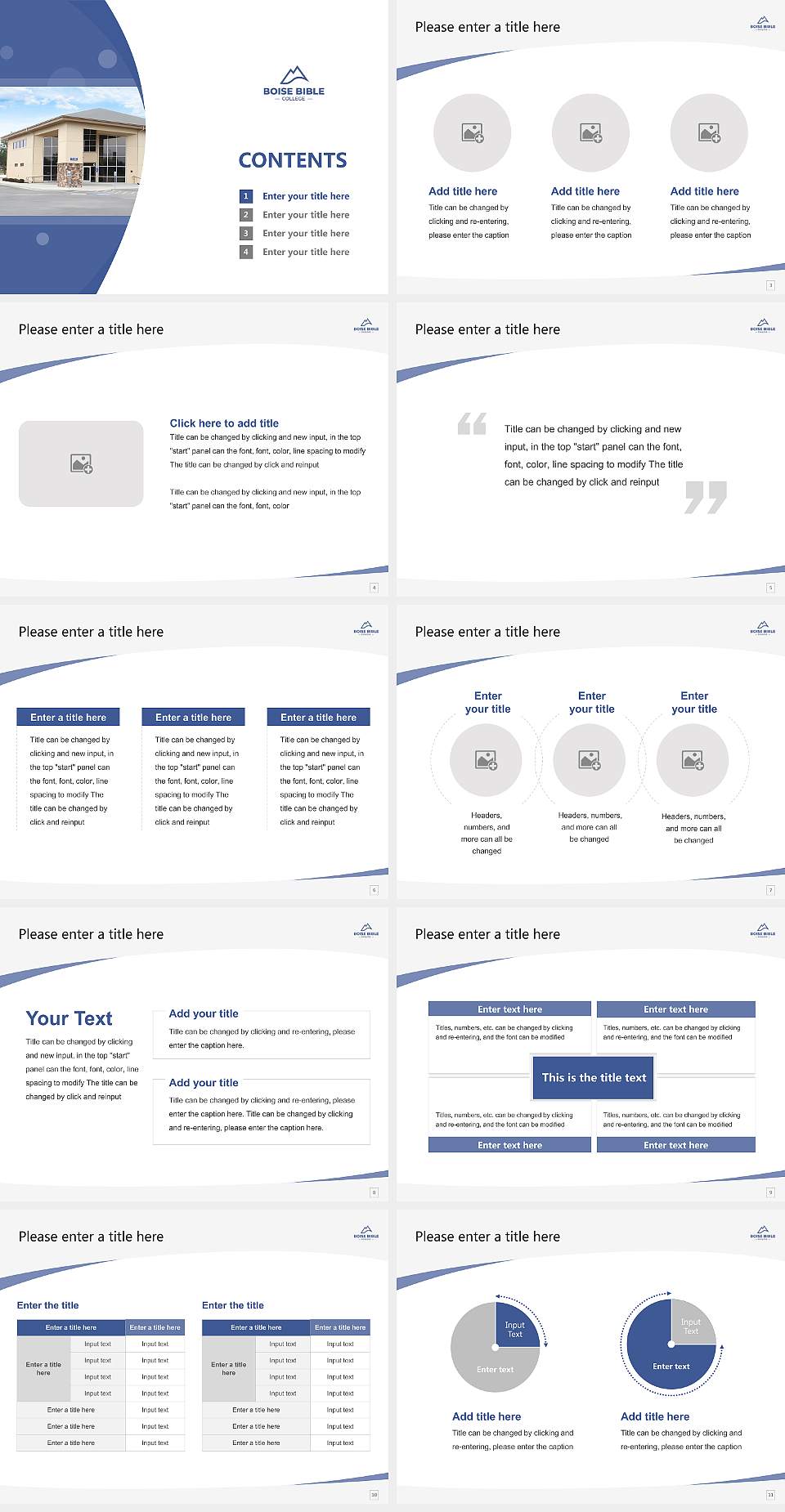 Boise Bible College Course/Courseware Creation PPT Template4:3 ratio PPT effect preview image2