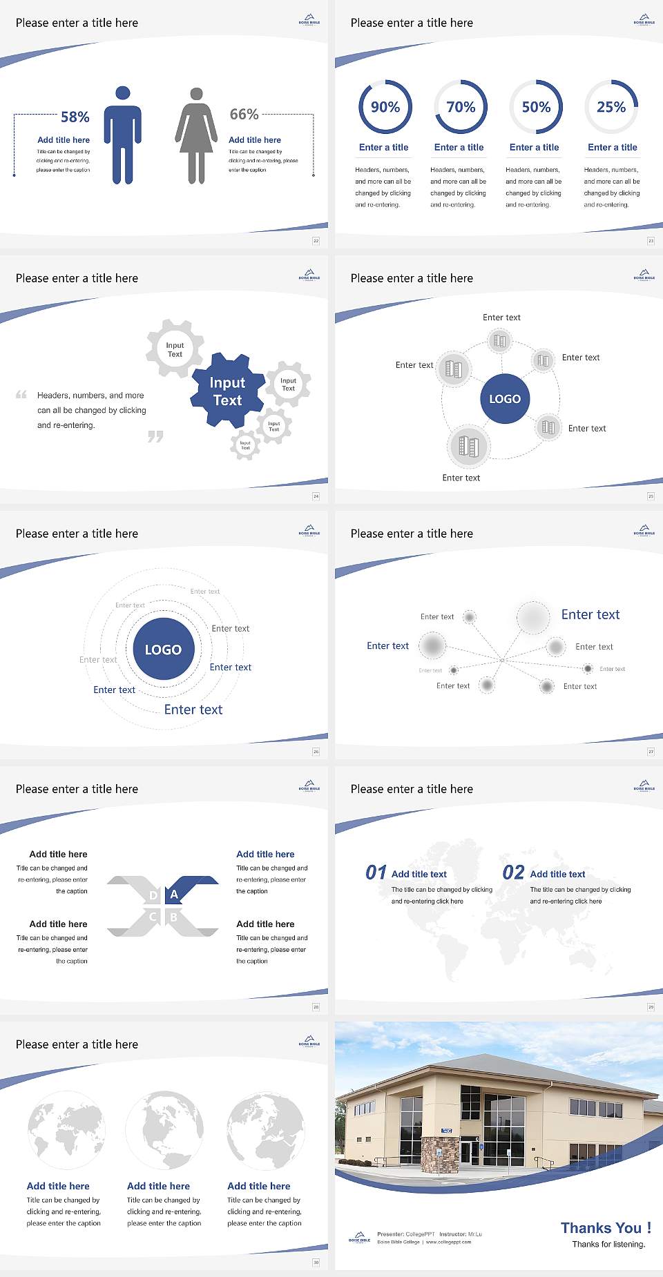 Boise Bible College Course/Courseware Creation PPT Template4:3 ratio PPT effect preview image4