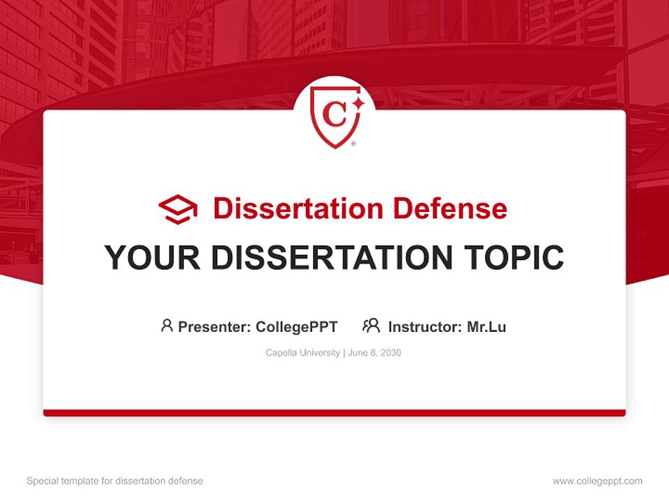 Capella University Graduation Thesis Defense PPT Template4:3 ratio PPT effect preview image7
