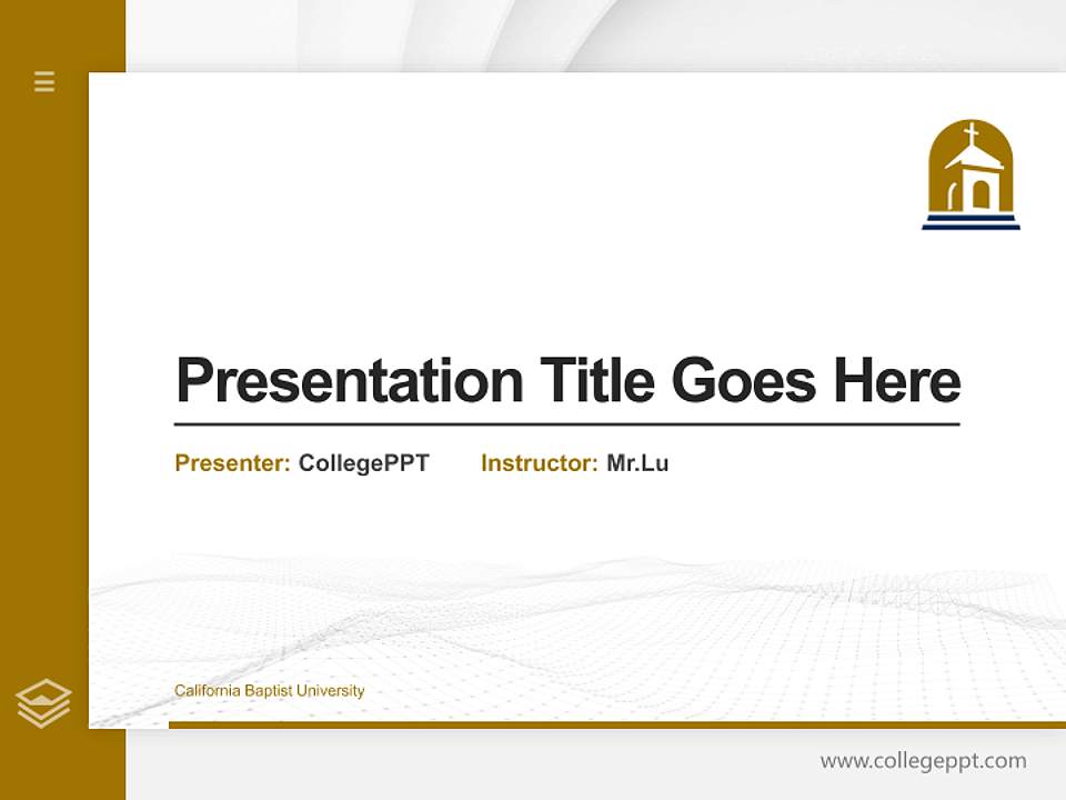 California Baptist University Thesis Proposal/Graduation Defense PPT Template4:3 ratio PPT effect preview image5