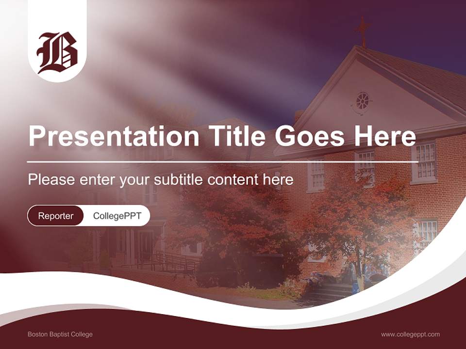 Boston Baptist College Lecture Sharing and Networking Event PPT Template4:3 ratio PPT effect preview image4