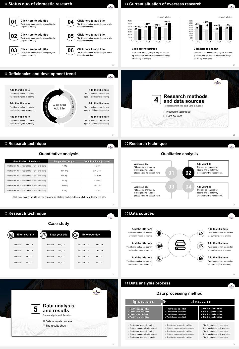 Carlow University Graduation Thesis Defense PPT Template16:9 ratio PPT effect preview image4