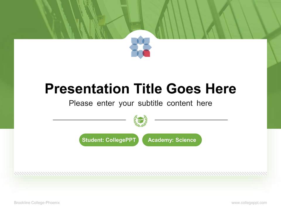 Brookline College-Phoenix National Scholarship Defense PPT Template4:3 ratio PPT effect preview image4