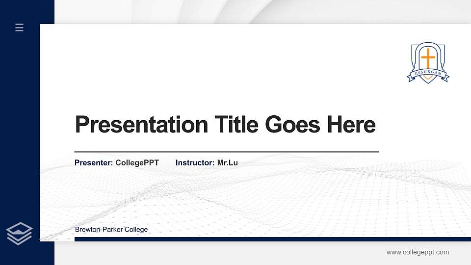 Brewton-Parker College Thesis Proposal/Graduation Defense PPT Template16:9 ratio PPT effect preview image