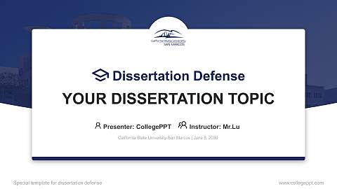 California State University-San Marcos Graduation Thesis Defense PPT Template