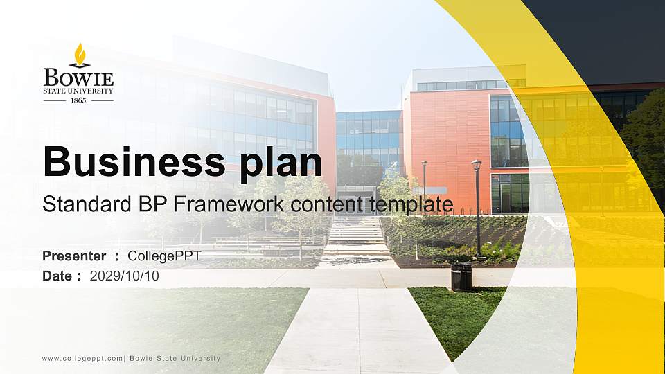 Bowie State University Competition/Entrepreneurship Contest PPT Template16:9 ratio PPT effect preview image