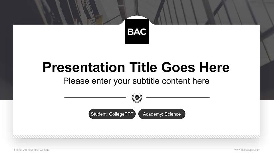 Boston Architectural College National Scholarship Defense PPT Template16:9 ratio PPT effect preview image