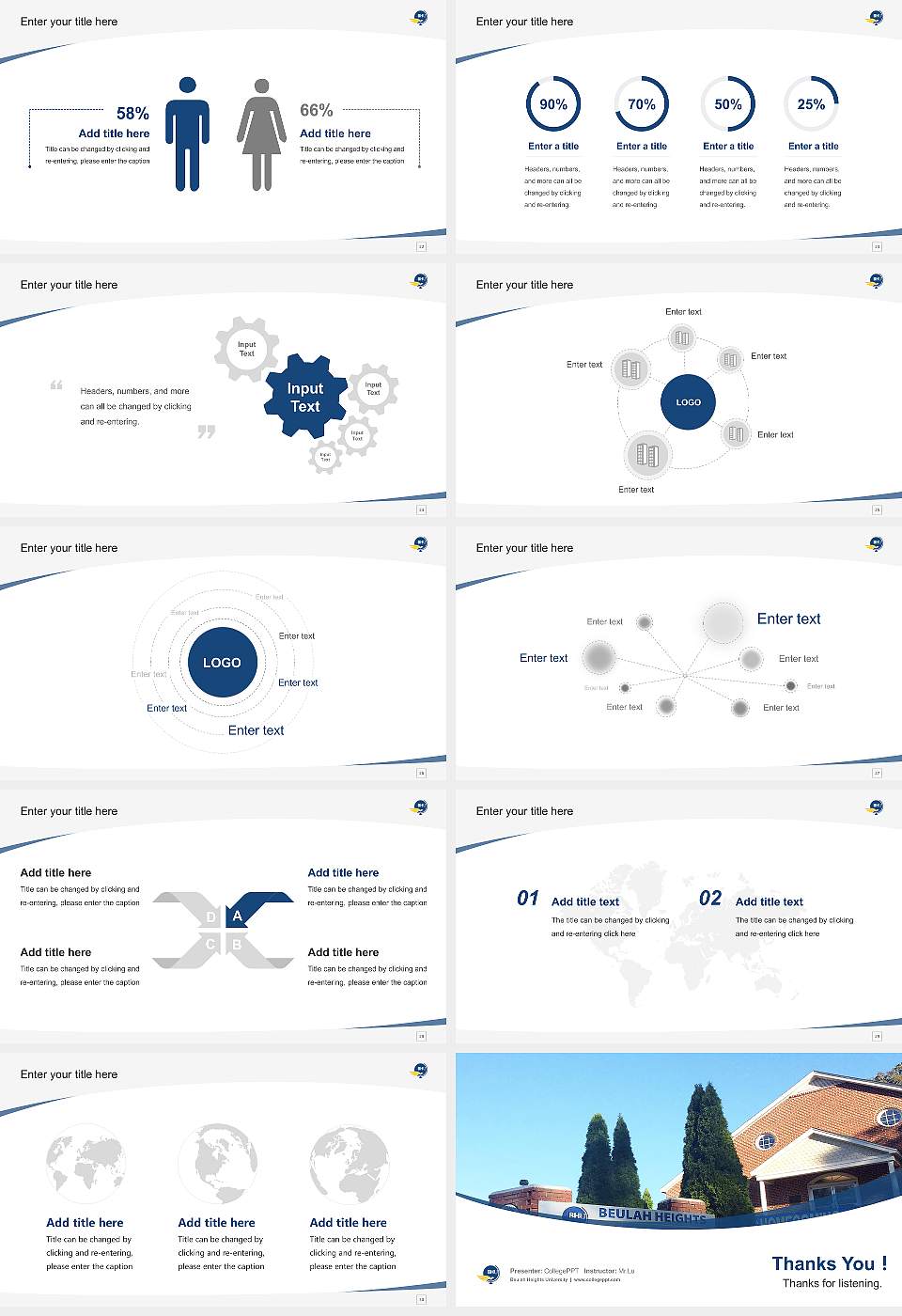 Beulah Heights University Course/Courseware Creation PPT Template16:9 ratio PPT effect preview image4