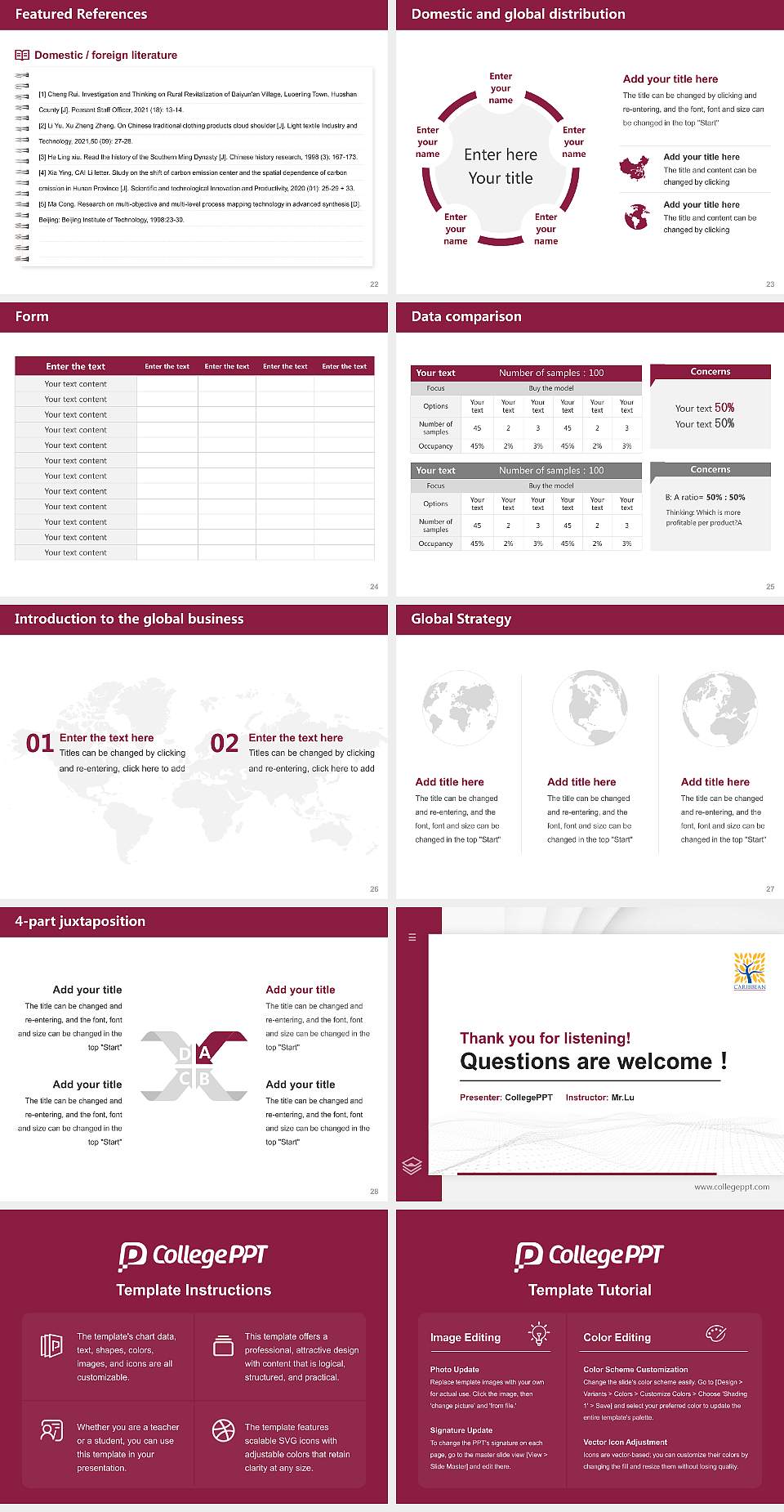Caribbean University-Ponce Thesis Proposal/Graduation Defense PPT Template4:3 ratio PPT effect preview image4