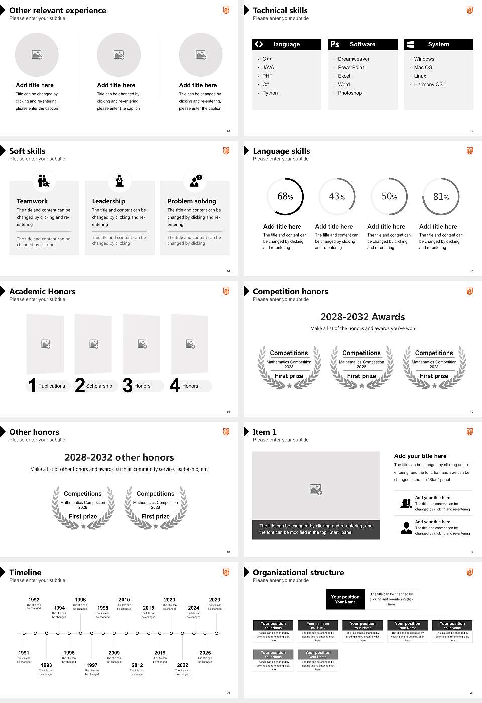 Carroll University Resume PPT Template16:9 ratio PPT effect preview image3