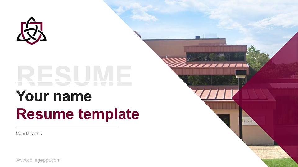 Cairn University Resume PPT Template16:9 ratio PPT effect preview image
