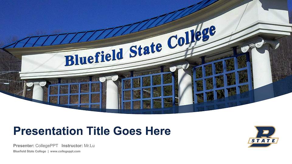Bluefield State College Course/Courseware Creation PPT Template16:9 ratio PPT effect preview image