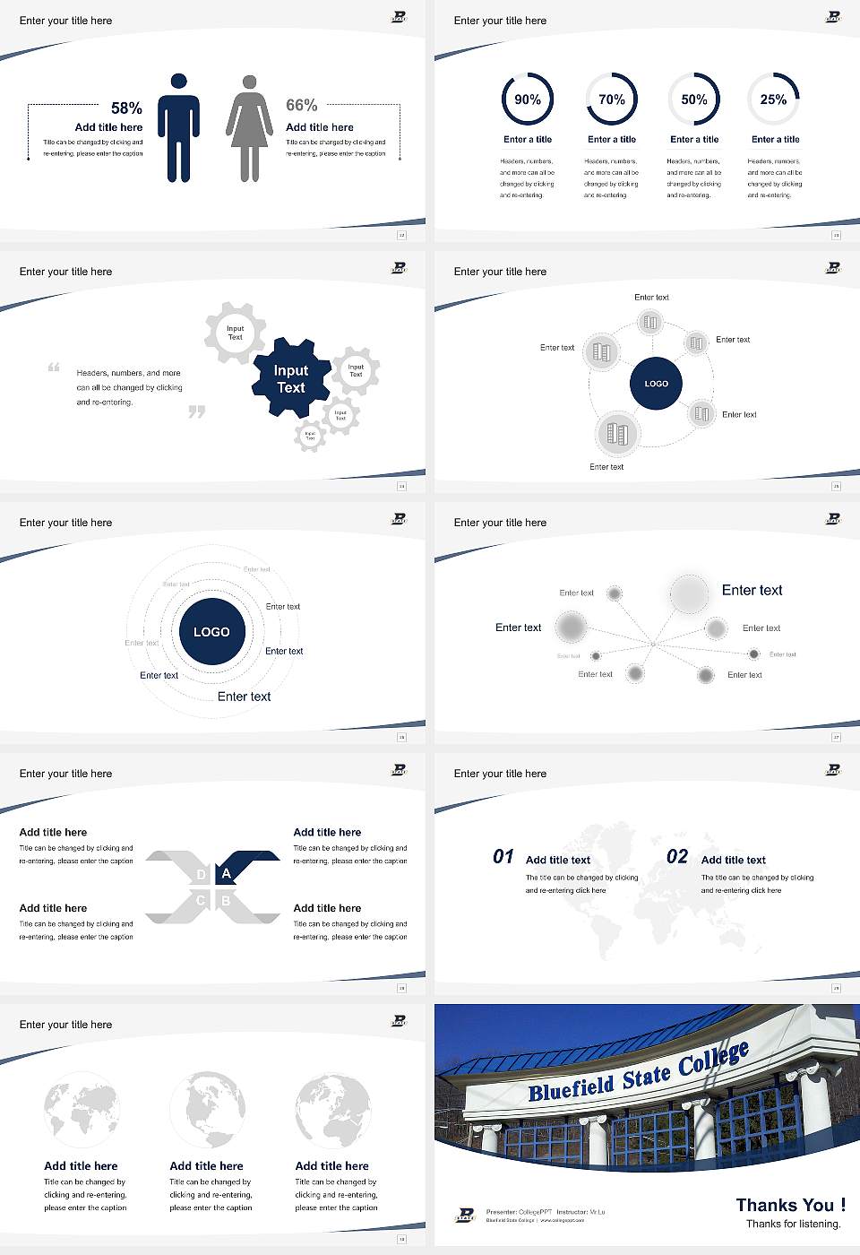 Bluefield State College Course/Courseware Creation PPT Template16:9 ratio PPT effect preview image4