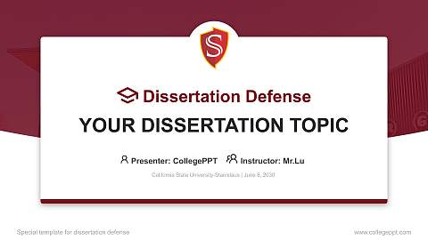 California State University-Stanislaus Graduation Thesis Defense PPT Template