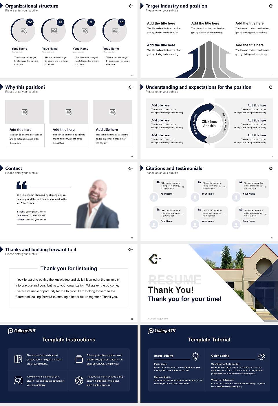 Carolina Christian College Resume PPT Template16:9 ratio PPT effect preview image4