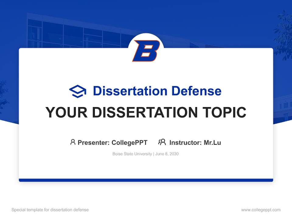 Boise State University Graduation Thesis Defense PPT Template4:3 ratio PPT effect preview image7