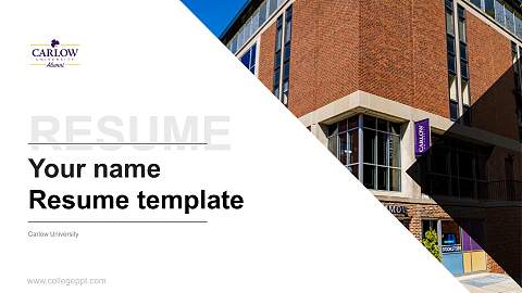 Carlow University Resume PPT Template