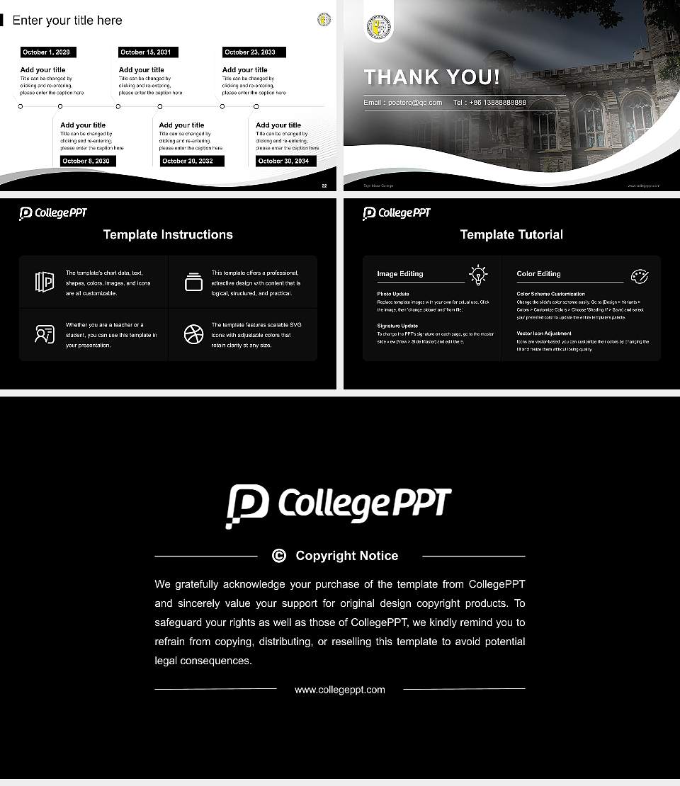 Bryn Mawr College Lecture Sharing and Networking Event PPT Template16:9 ratio PPT effect preview image4