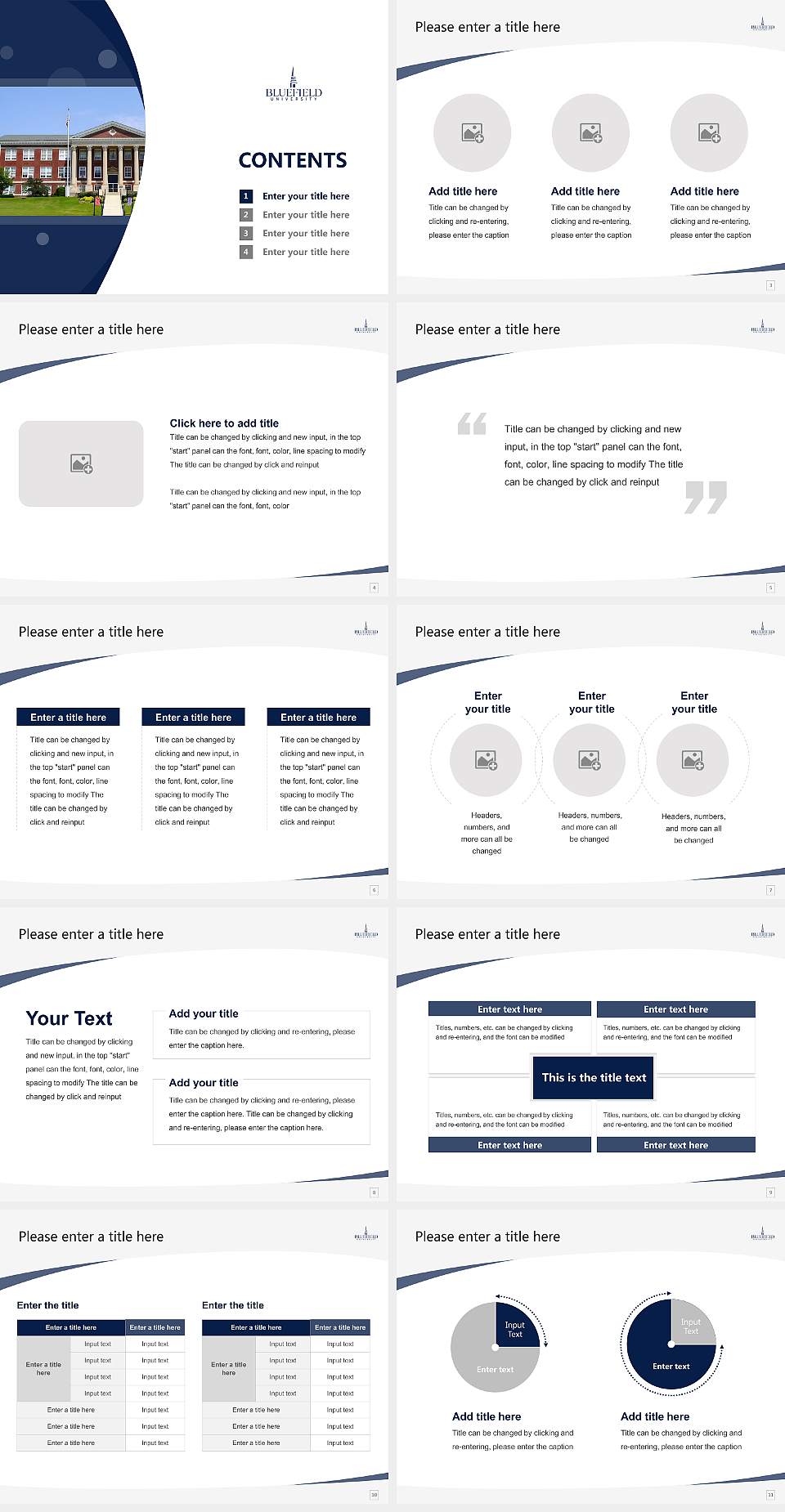 Bluefield College Course/Courseware Creation PPT Template4:3 ratio PPT effect preview image2