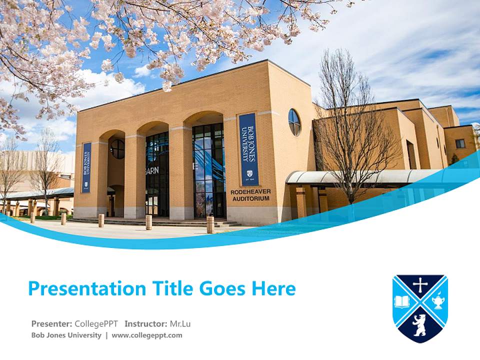 Bob Jones University Course/Courseware Creation PPT Template4:3 ratio PPT effect preview image5