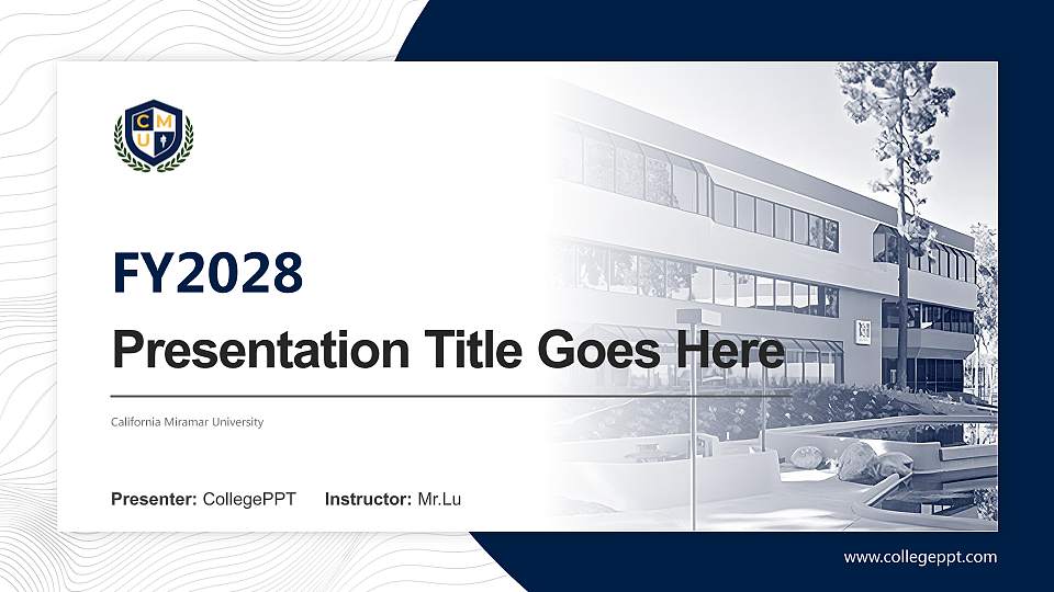 California Miramar University Academic Presentation/Research Findings Report PPT Template16:9 ratio PPT effect preview image