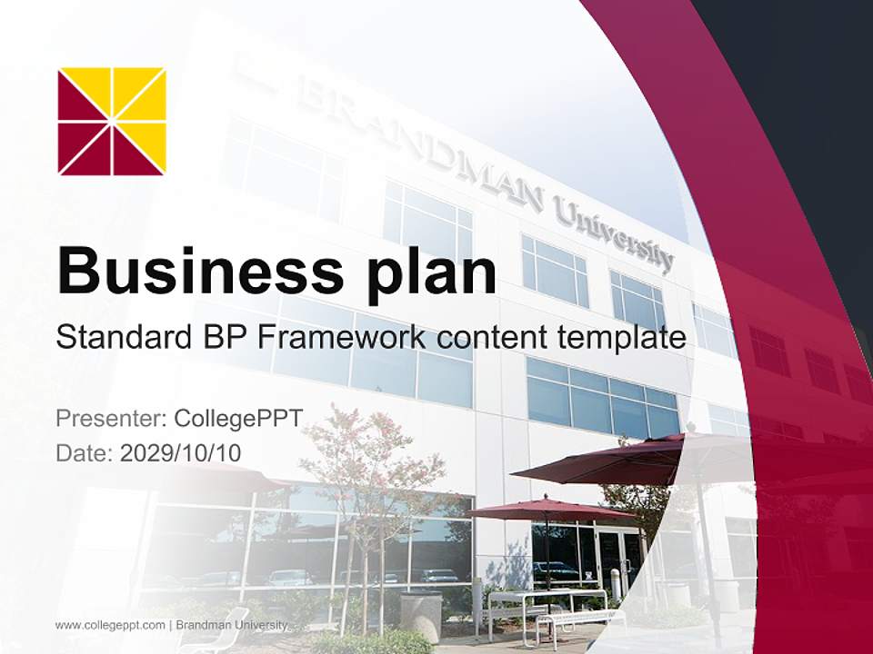 Brandman University Competition/Entrepreneurship Contest PPT Template4:3 ratio PPT effect preview image9
