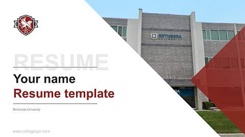 Bethesda University Resume PPT Template