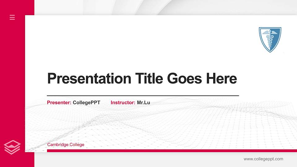 Cambridge College Thesis Proposal/Graduation Defense PPT Template16:9 ratio PPT effect preview image1