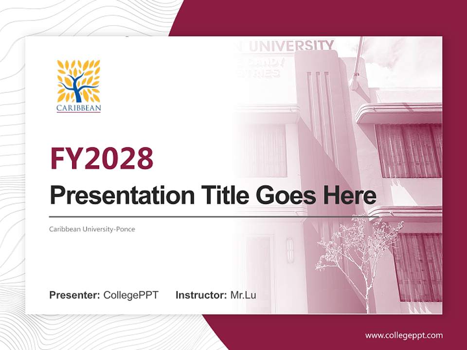 Caribbean University-Ponce Academic Presentation/Research Findings Report PPT Template4:3 ratio PPT effect preview image5