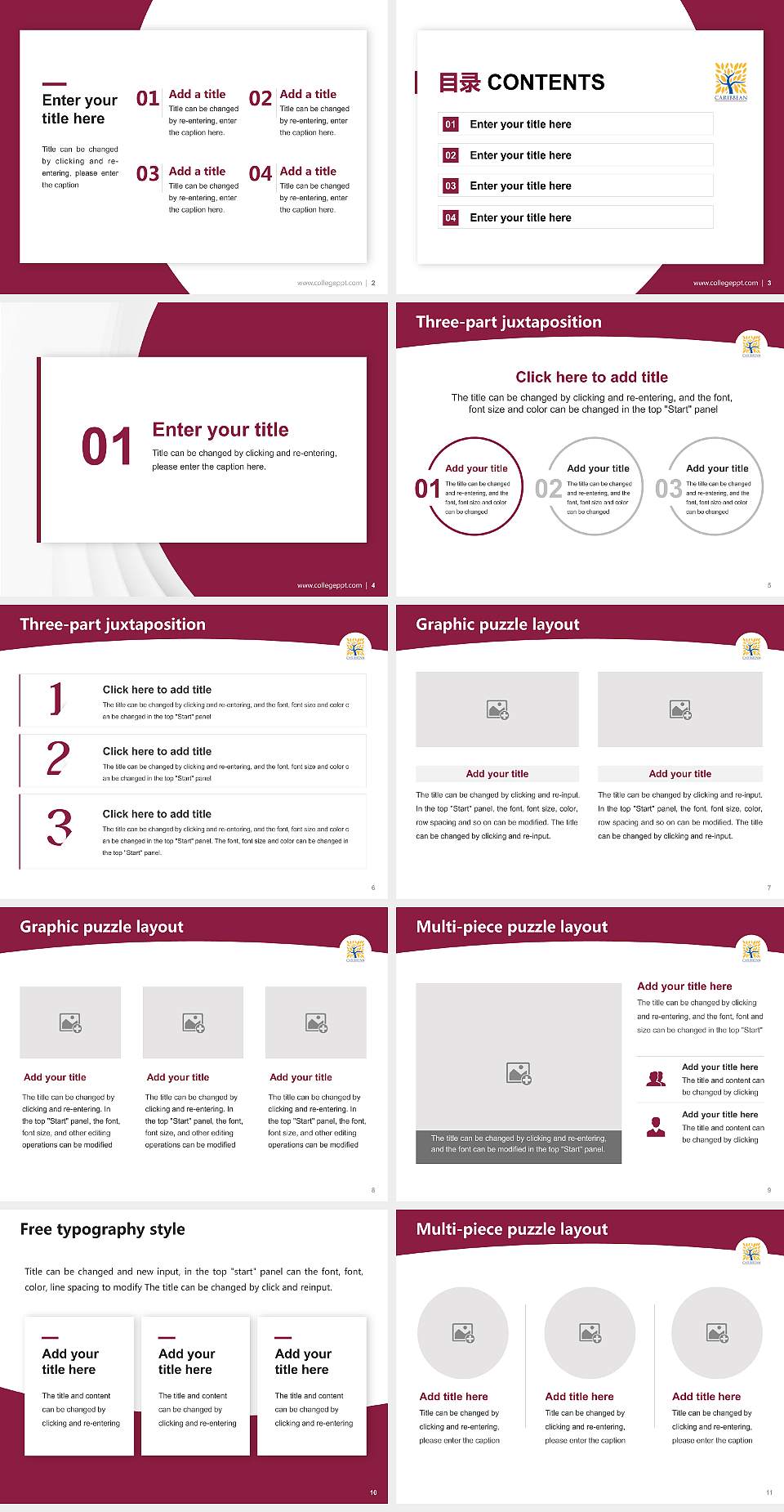 Caribbean University-Ponce Academic Presentation/Research Findings Report PPT Template4:3 ratio PPT effect preview image2