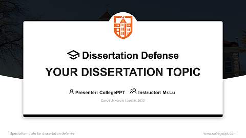 Carroll University Graduation Thesis Defense PPT Template
