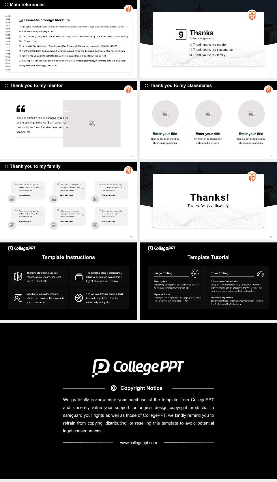 Carroll University Graduation Thesis Defense PPT Template16:9 ratio PPT effect preview image7
